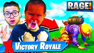 TRY NOT TO RAGE CHALLENGE FOR ADDICTED 10 YR OLD BROTHER IN FORTNITE I TURNED OFF HIS PS4 TOP 2 😂 [upl. by Inneg]