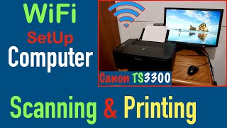 Canon PIXMA TS3300 WiFi SetUp Windows 10 Computer Scanning amp Printing Review [upl. by Seema]