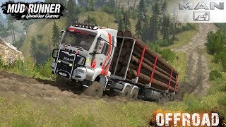 Spintires MudRunner  MAN 6x6 Timber Truck Offroad Driving through Forest and Hilly Roads [upl. by Hecht842]