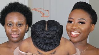 Easy EVERYDAY Natural Hairstyle thats ELEGANT too 5 Minutes Roll Tuck amp Pin Updo  Short 4C Hair [upl. by Ibur]