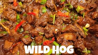 Cooking Wild Meat  wild boar bush hog [upl. by Eskil]