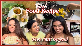 Trying Viral Food Recipes ❤️  Mom reacts to my food🙄 🫣 [upl. by Ykcir217]