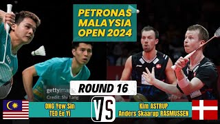 Ong Teo MAS vs AstrupRasmussen DEN  R16  PETRONAS Malaysia Open 2024 [upl. by Abramo450]