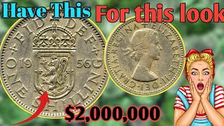 1956 Queen Elizabeth II English Shilling is made from CuproNickel and was worth [upl. by Coleman497]