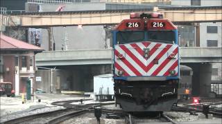 Metra Evening Rush at North Canal St Chicago plus Amtrak 020312 [upl. by Candida]