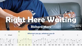 Right Here Waiting  Richard Marx  Fingerstyle Guitar  Tabs  Chords  Lyrics [upl. by Doralynne]