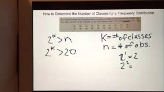 How to determine the number of classes for a frequency distribution [upl. by Bekki]