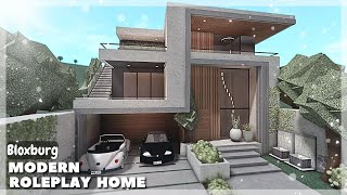 BLOXBURG Modern Roleplay Home Speedbuild  Roblox House Build [upl. by Sudnak]