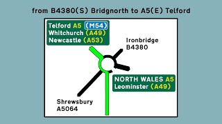 B4380S Bridgnorth to A5E Telford on Emstrey Island Shrewsbury [upl. by Cantlon]