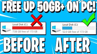 How to FREE Up Disk Space on Windows 10 8 or 7 🖥️ More than 50GB [upl. by Aitam298]