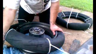 How to mount motorcycle tire with zipties [upl. by Autry]