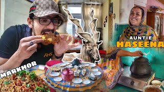 SKARDU FOOD TOUR  Markhor Meat Experience Traditional Balti Food In Shigar Pakistan [upl. by Isleen190]