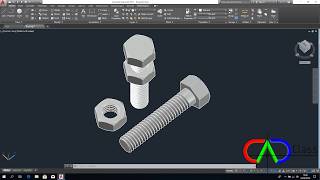 Tutorial Autocad  Membuat baut amp Mur 3D  3D Bolt amp Nut in Autocad [upl. by Nyladnor]