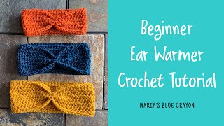 Beginner Crochet Ear Warmer Tutorial [upl. by Nolram]