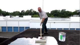 How to apply 298 Rubberized Aluminum Roof Coating to Protect a Low SlopeFlat Roof  Reflective [upl. by Guimar548]