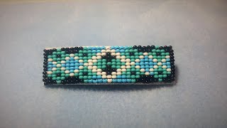 Bead Looming Part 3  How to make a loomed barrette [upl. by Latoniah]