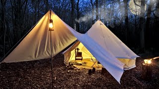 2 Nights Off Grid in a Bell Tent with a Wood Burning Stove [upl. by Akcirret]