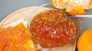 NOT BITTER Orange Marmalade Easy Homemade Orange Peel Jam Recipe Without Pectin [upl. by Amluz830]