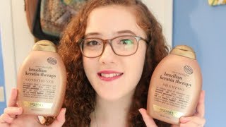 Product Review  Organix Ever Straight Brazilian Keratin Therapy Shampoo amp Conditioner [upl. by Spain]