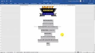 Cómo hacer una monografía en Word [upl. by Aeynod]