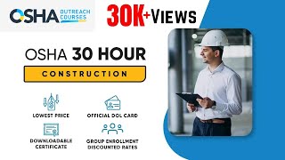 Become OSHA 30Hour Construction Certified  Online Training amp Certification  Official DOL Card [upl. by Novar]