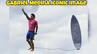 Gabriel Medina ICONIC Gravity Defying Image  Standing in AIR dubbed as Picture of Olympics Surfing [upl. by Whall]