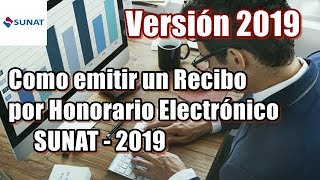 COMO EMITIR UN RECIBO POR HONORARIO ELECTRONICO  SUNAT [upl. by Yerahcaz]