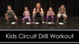 Kids Circuit Drill Workout FUN WORKOUT FOR KIDS AT HOME [upl. by Ynohtnaleahcim]