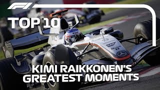 Top 10 Kimi Raikkonen F1 Moments [upl. by Remmus521]