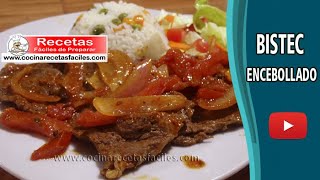 Bistec Encebollado Receta Casera Fácil y Deliciosa [upl. by Ahseenat]