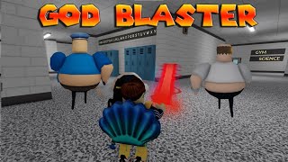 ITEM Review GOD BLASTER fun in GREAT SCHOOL BREAKOUT and BARRYS PRISON RUN First Person Obby [upl. by Eilyak420]