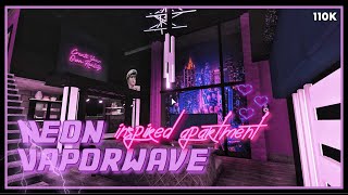 Bloxburg NeonVaporwave Inspired Apartment Speedbuild [upl. by Josh806]