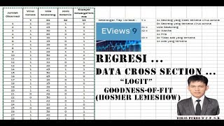 Cara Section Goodness Of Fit Test Hosmer Lemeshow  Logit Data Cross Section  Eviews 9 Part5 [upl. by Enelaj274]