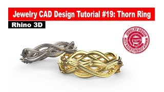 Jewelry CAD Design Tutorial 19 Thorn Ring with Rhino 3D 有中文字幕 [upl. by Anawaj]