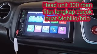 Unboxing dan instalasi Head unit double din 7018B harga Rp 330rb jalur socket audio Mobilio [upl. by Solorac]