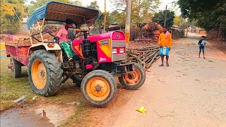 Eicher 242 tractor transporting soil in trolley after a long time  Eicher 242 tractor [upl. by Enihpets187]