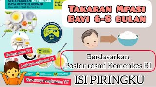 TAKARAN MPASI BAYI 68 BULAN  Berdasarkan poster ISI PIRINGKU by Kemenkes [upl. by Anelegna810]