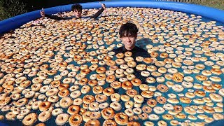 1000 DONUTS IN POOL [upl. by Ginny]