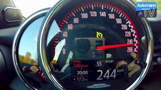 2016 MINI F56 JCW 231hp  0244 kmh acceleration 60FPS [upl. by Magna]