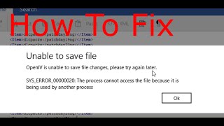 How to fix Open IV error GTA V  Unable to save file [upl. by Aneertak]