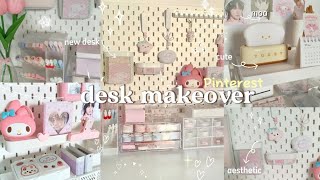 desk makeover 🍥 pinterest inspired decorating my desk [upl. by Maunsell]