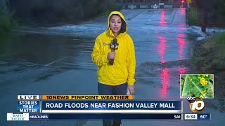 With rain in San Diego comes flooding near Fashion Valley Mall [upl. by Adieno]