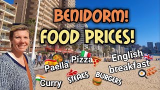 Benidorm  Bars and Restaurants  MEAL PRICES [upl. by Noonan418]