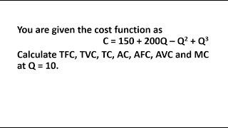 Costs  all 7 explained  TFC TVC TC AFC AVC AC and MC [upl. by Esiuole]