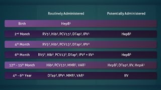 Pediatric Immunization Routine Schedule Highlights Birth to six years [upl. by Hgielah]