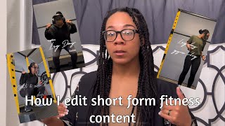 How I Edit Fitness ShortsReels [upl. by Yleen]