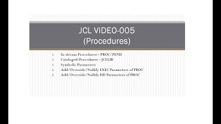 JCL  Job Control Language  05  Instream and Catalog Procedures [upl. by Faruq865]