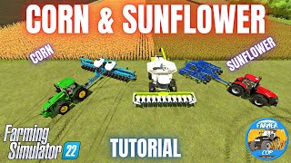 HOW TO GROW CORN amp SUNFLOWERS  Farming Simulator 22 [upl. by Ibbed]