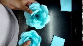 DIY How to make realistic and easy paper roses complete tutorial [upl. by Willis]