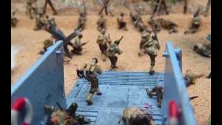 DDay Diorama  172 scale model with hand painted 24mm soldiers [upl. by Odlabu]